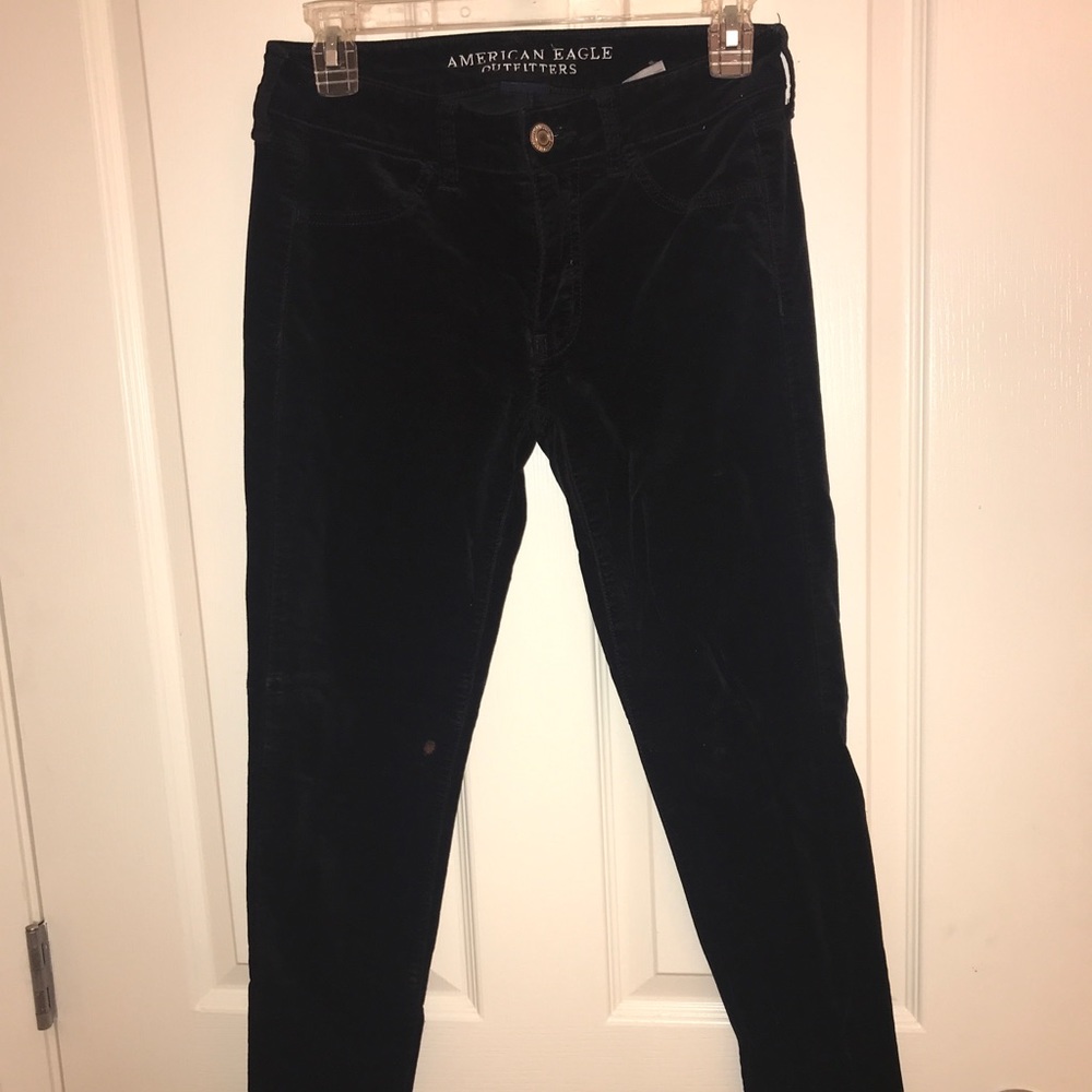 Black Velvet Skinny Jeggings